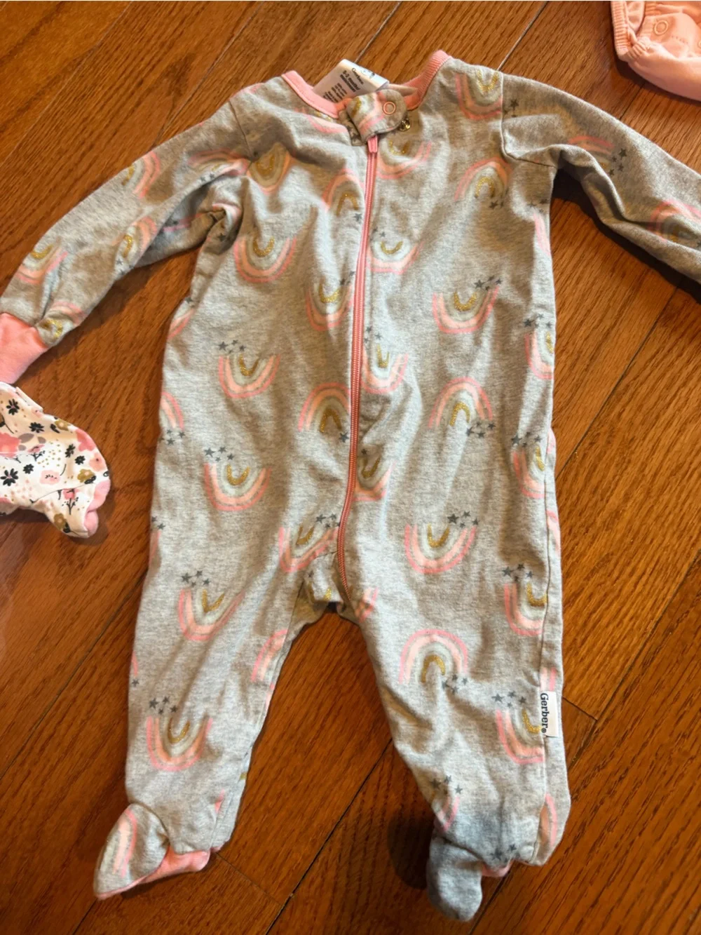 Kids Pink and White Mixed Pajama Bundle - Soft Sleepwear 13 pieces  0-3 months